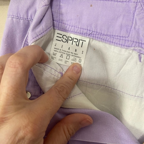 ESPRIT women's 25 vintage retro lavender purple pleated front mom shorts EUC - Picture 4 of 7